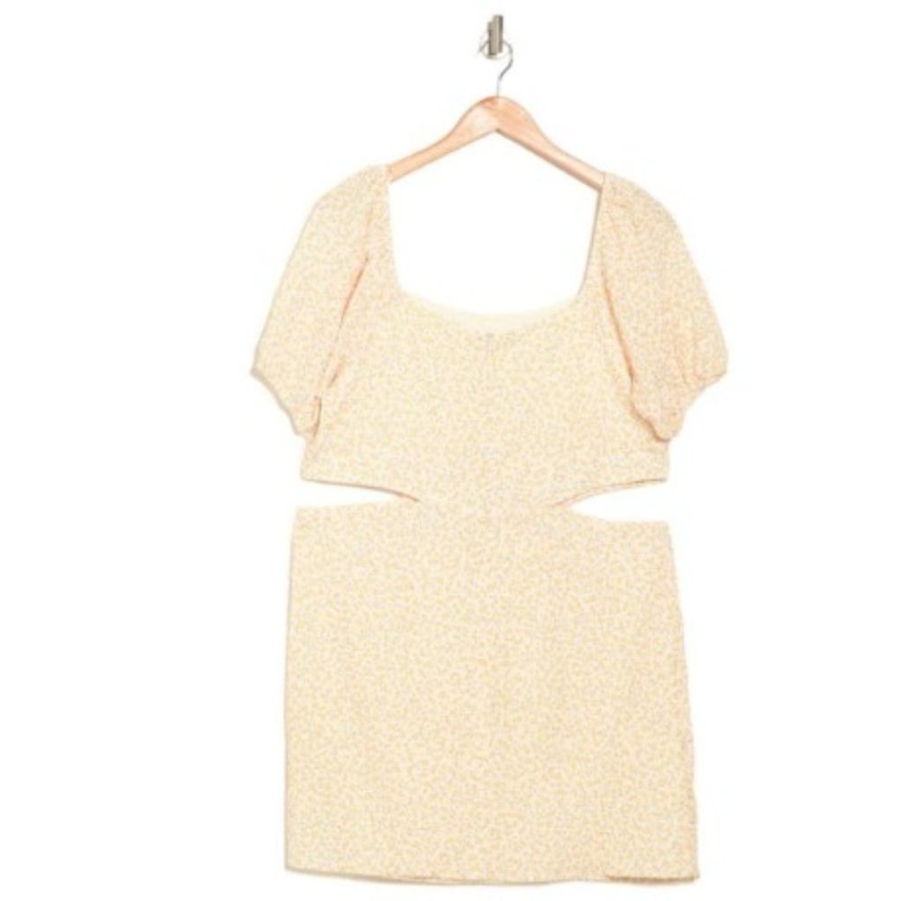 Elodie Floral Cutout Mini Yellow Dress